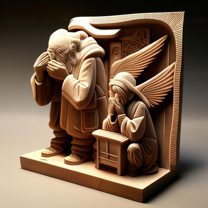 3D модель О крылышках и молитве Старик Хаги и Камоме П. (STL)